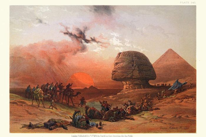 A nineteenth-century illustration of a simoom in the Egyptian desert by David Roberts.