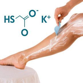 The foul smell of hair removal creams comes from the sulfur-hydrogen atoms present in Potassium Thioglycolate.
