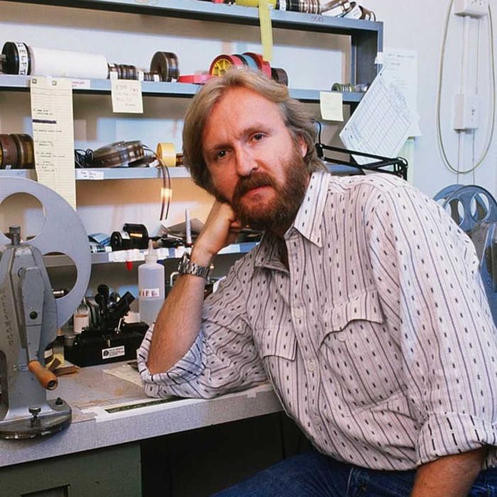James Cameron is seen posing in Los Angeles in 1989.