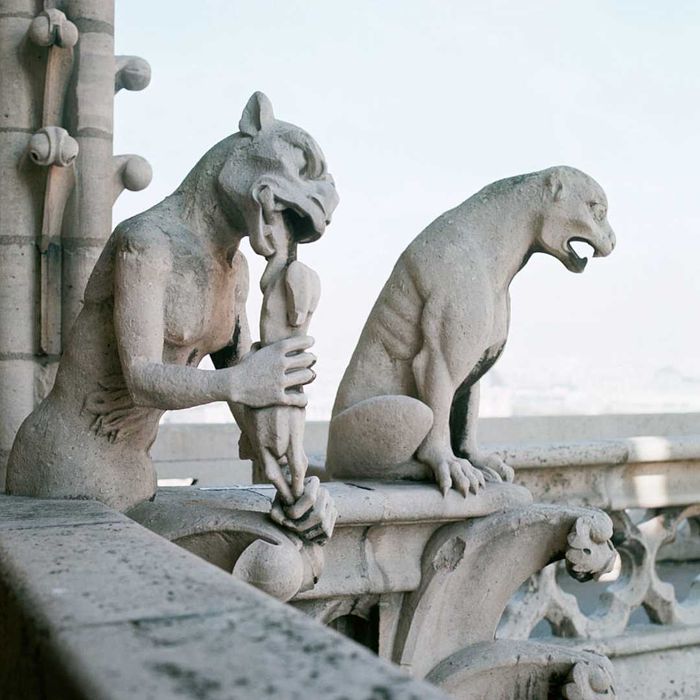 Gargoyle Sculptures at Notre-Dame Cathedral