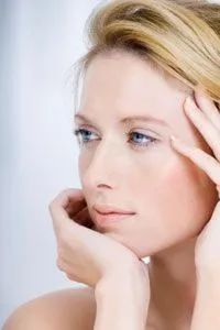 A youthful, natural blonde woman.