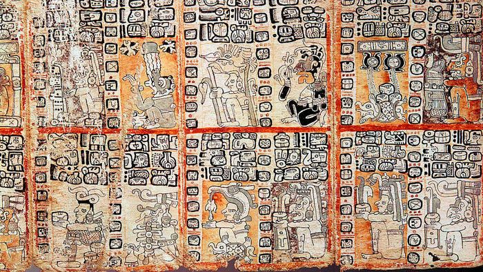 A section from the 15th-century Mayan Troano Codex.