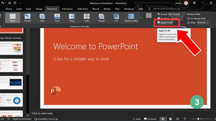 Hướng dẫn thiết lập trình chiếu PowerPoint tự động - Bước 3 (Hình minh họa)