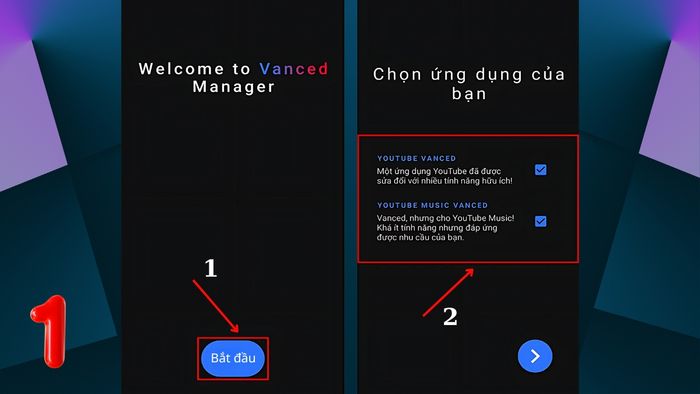 Hướng dẫn sử dụng YouTube Vanced Manager - Bước 1