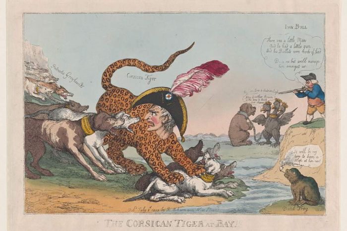 A satirical depiction of Napoleon as the “Corsican Tiger.”