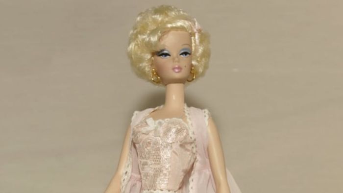 A classic Barbie doll dressed in lingerie