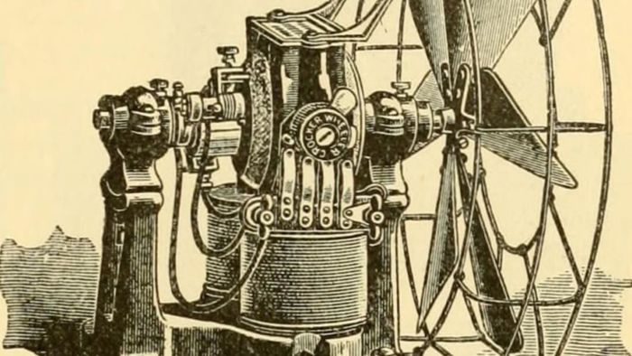 The robust Crocker-Wheeler electric fan was introduced in the 1890s.