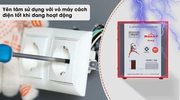 Ổn áp ROBOT 1Pha 1KVA GR01K140 - vỏ cách điện