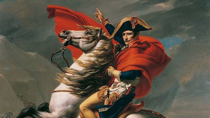 A segment from Jacques-Louis David's masterpiece ‘Napoleon Crossing the Alps’