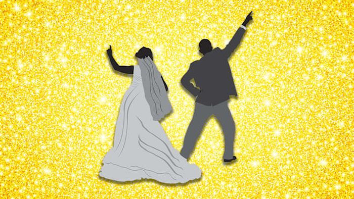 What song is playing during their first dance?