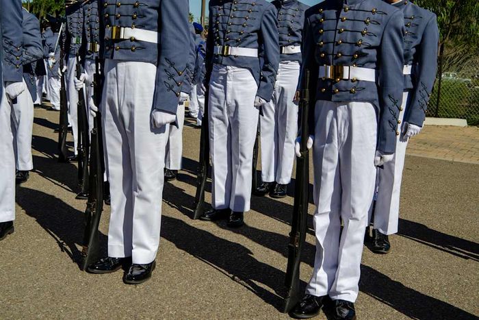 Military cadets standing in formation