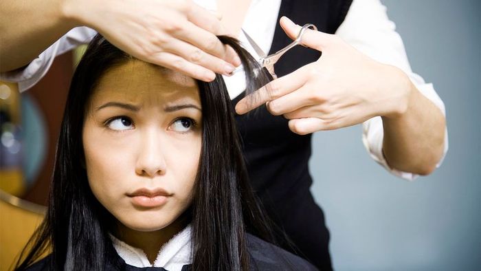 attractive girl with an unfortunate haircut