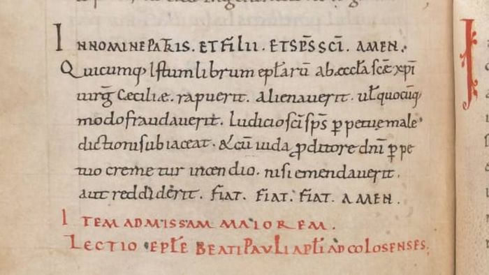 A curse from an 11th-century lectionary