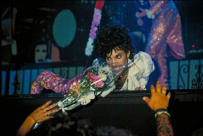 Prince takes the stage in Oakland, California, in 1985.