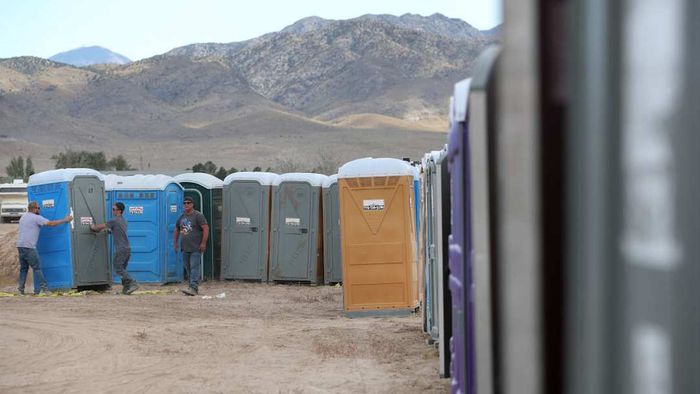 Porta-johns are shown here