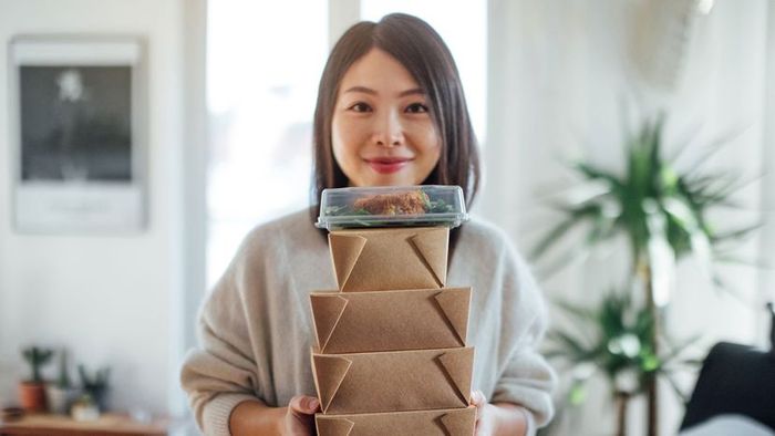 A woman delivering meals