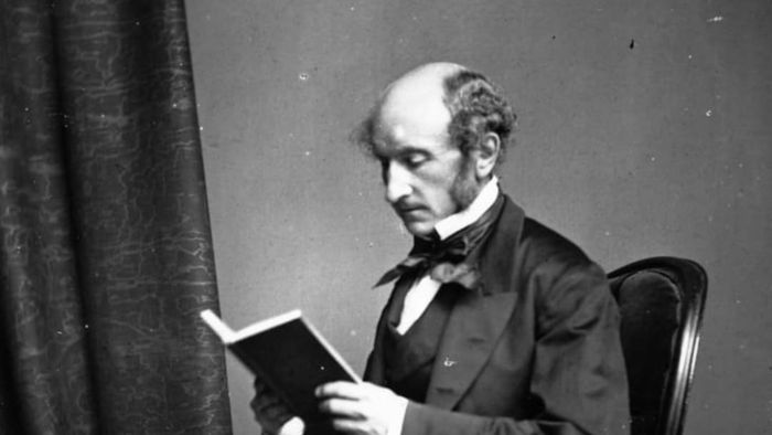 Philosopher John Stuart Mill, circa 1858.