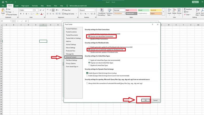 Cách khắc phục Excel bị đơ bằng việc kiểm tra và loại bỏ liên kết lỗi bước 2 (Hình minh họa)
