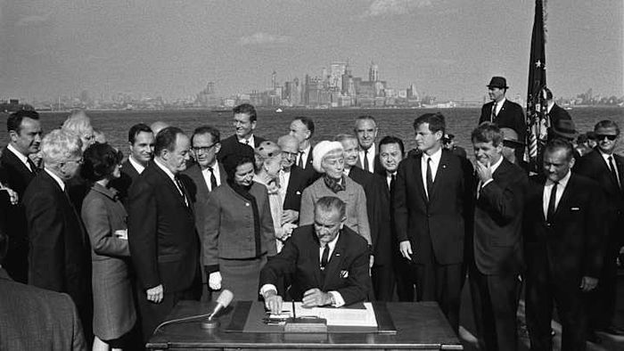 President Lyndon B. Johnson officially enacted the Hart-Celler Act into law.