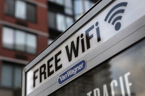 A complimentary WiFi hotspot in New York City is displayed.