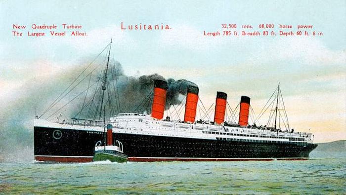 The R.M.S. 'Lusitania', a Cunard Line vessel