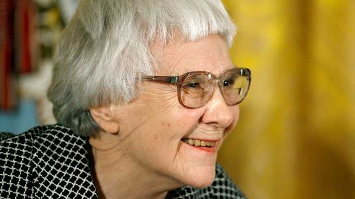 Harper Lee, the author of 'To Kill A Mockingbird,' is seen smiling before being honored with the Presidential Medal of Freedom in 2007.