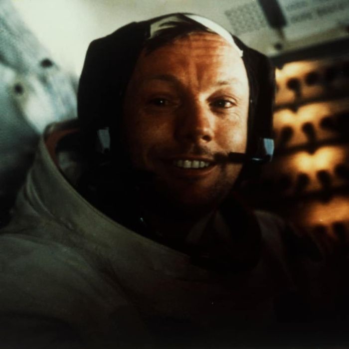 Commander Neil Armstrong Inside the Lunar Module on the Moon