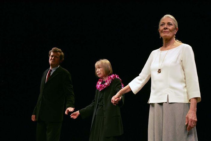 David Hare, Joan Didion, and Vanessa Redgrave at the opening night of 'The Year of Magical Thinking'