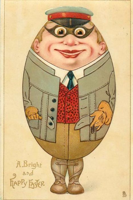 a depiction of an egg-shaped gentleman