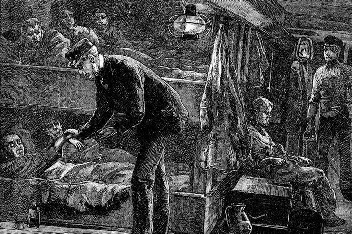 A ship bound for the United States during the Irish famine.