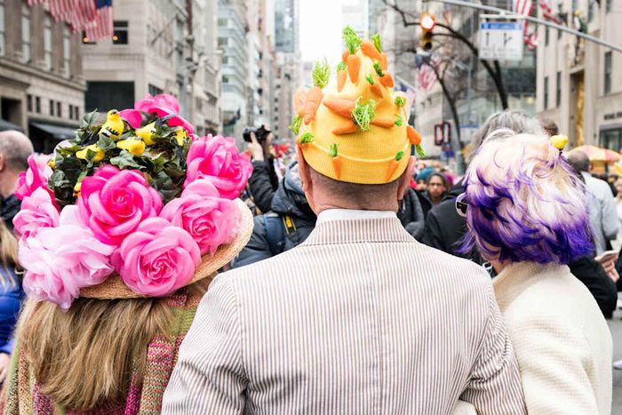 Participants spotted wearing vibrant bonnets during the parade...