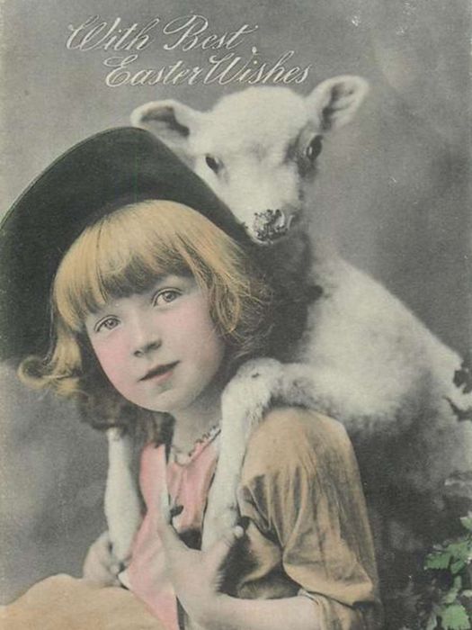 image of a young girl with a lamb