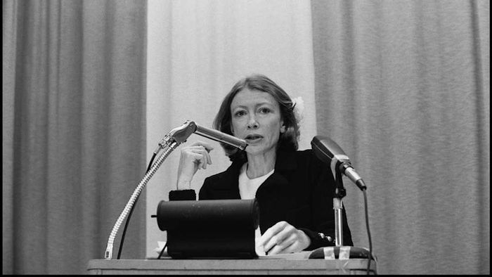 Joan Didion speaking in 1977