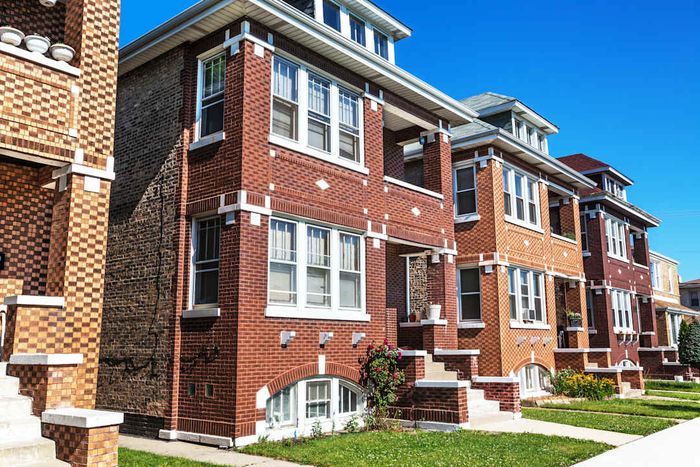 Chicago’s iconic two-flat buildings.