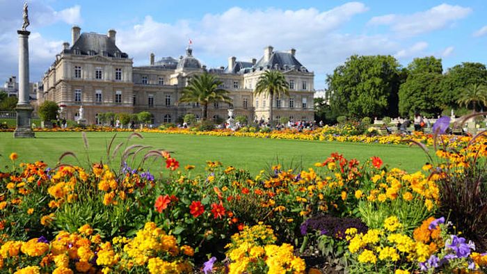 Luxembourg Gardens and Palace in Paris, France.
