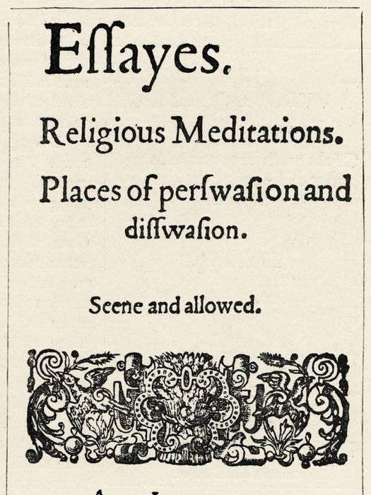 The title page of the first edition of Francis Bacon's 'Essays.'