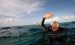 scuba diver in trouble