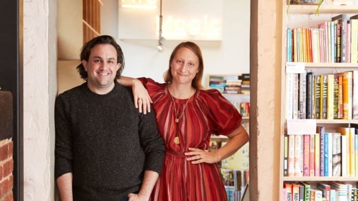 Michael Fusco-Straub and Emma Straub inside their bookstore.