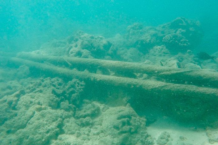 A submarine telephone cable located near the coast of Oahu, Hawaii.