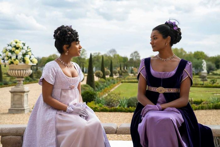 Charithra Chandran and Simone Ashley star together in 'Bridgerton.'
