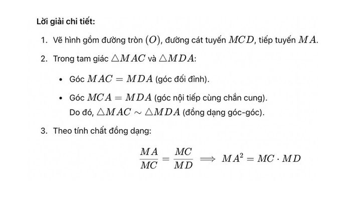 Những bài tập minh họa liên quan đến đường cát tuyến