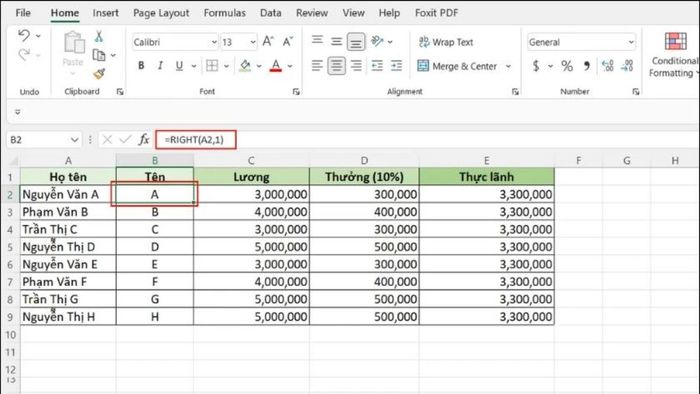 Hướng dẫn ẩn công thức trong Excel - Cách 1, Bước 1