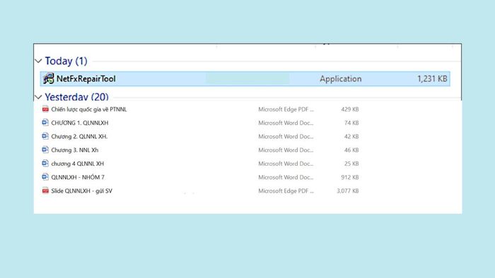 Dùng công cụ Microsoft .NET Framework Repair Tool, bước 2