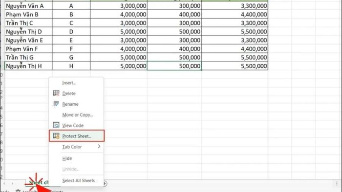 Hướng dẫn ẩn công thức trong Excel - Cách 2, Bước 1