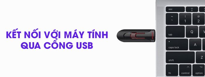 USB 3.0 16GB Sandisk CZ600 - Kết nối máy tính qua cổng USB