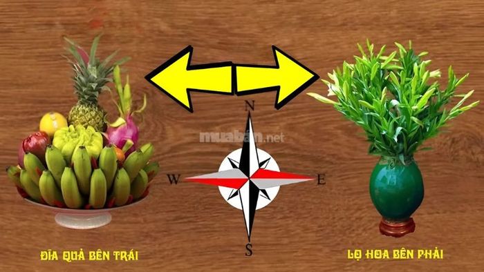 Cách sắp xếp hoa cúng và lễ vật theo nguyên tắc