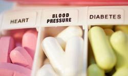 A box filled with prescription medications