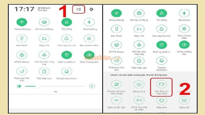 Nhấn vào biểu tượng ghi màn hình để tiến hành ghi âm cuộc gọi.