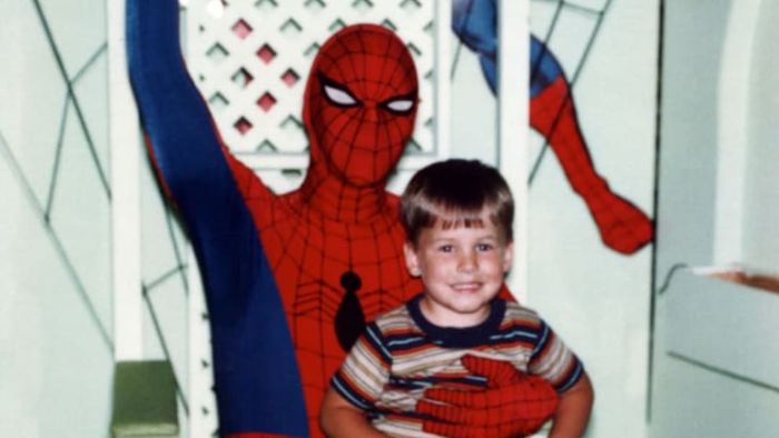 In the '80s, kids eagerly lined up to get a photo with Spider-Man. (Here, comic book writer Matt Fraction is pictured.)