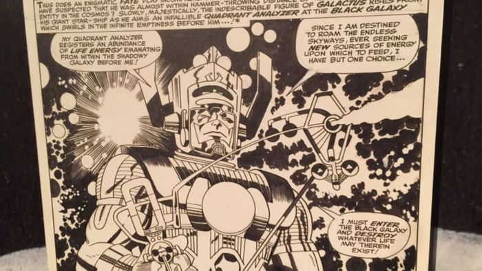 Uncolored artwork by Jack Kirby for Thor #134, showcasing the 